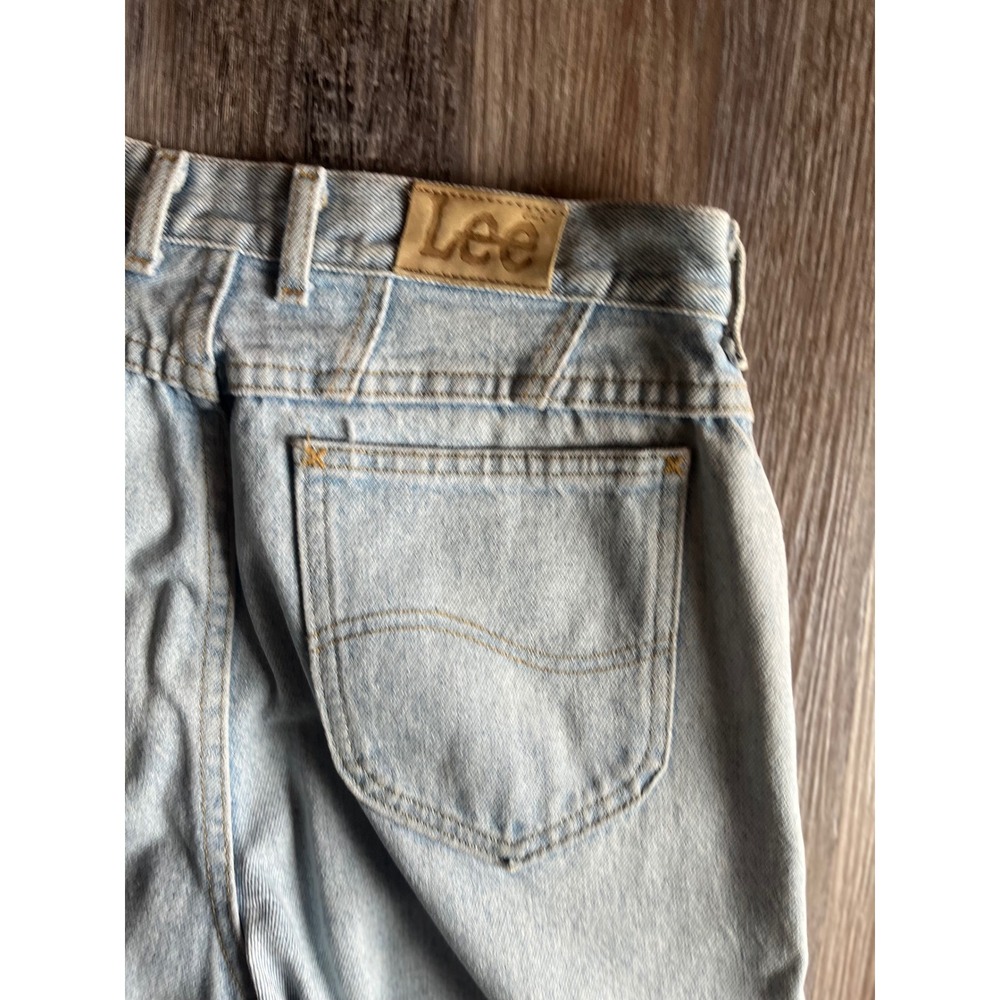 Vintage Lee Light Wash High Waisted Tapered Leg Jeans Made in USA Mens 14 Med - Picture 5 of 6